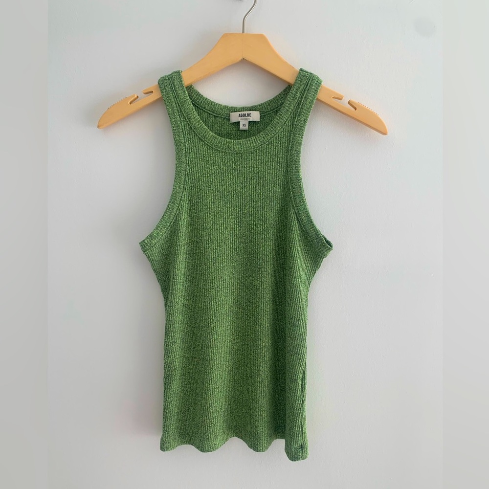 Agolde Pistachio Green Bailey crew neck tank XS-S